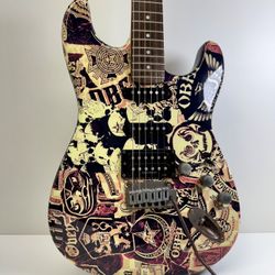 Fender Squier OBEY STRATOCASTER Custom Graphic Solid Body Electric Guitar
