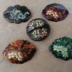  Beautiful Brooches/Pins from Kazakhstan (signed). (Never used)