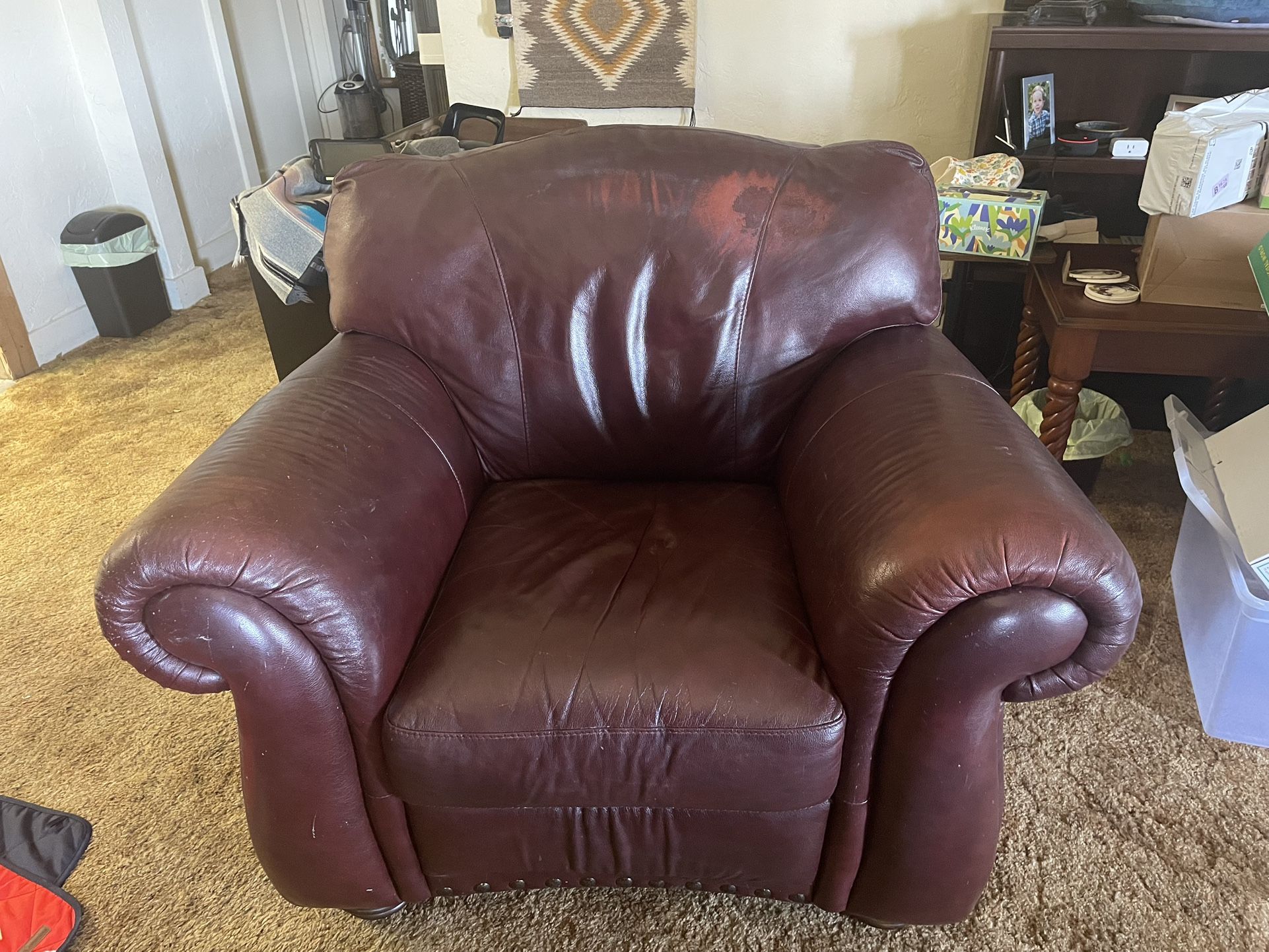 Leather Chair And Small Couch