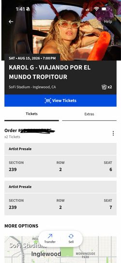 Karol G Tix for Aug 15 @ Crypto Arena