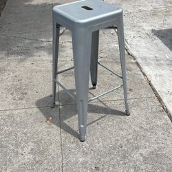 Silver Metal Stool