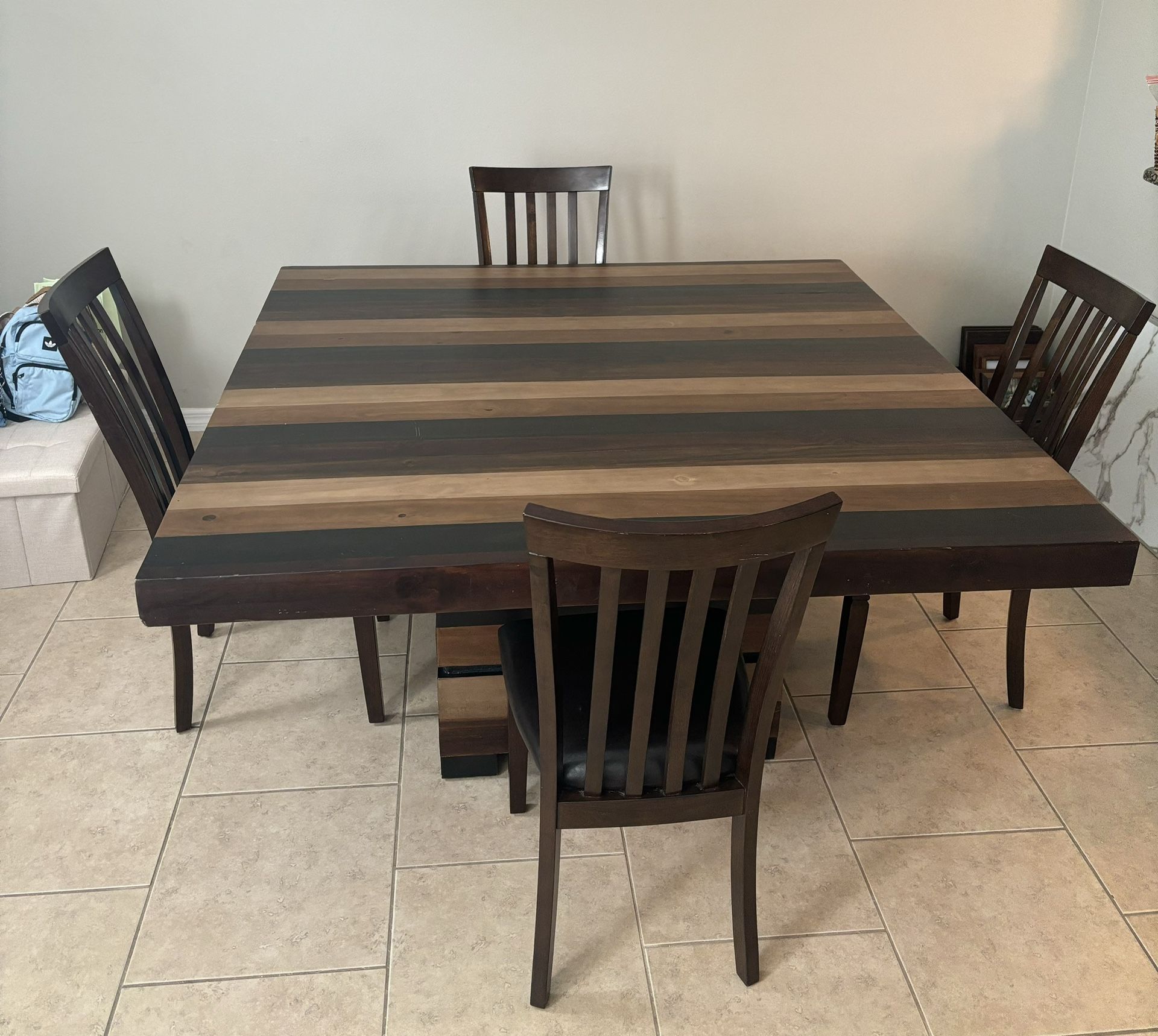 Beautiful Dining Room Table and Chairs! 63 X 63 - 32” Height