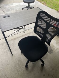 Grey DKNY Desk w/ Black Chair