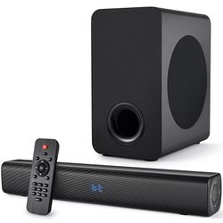 Sound Bar Speakers Bluetooth Wireless, TV Speakers Sound Bar Subwoofer, Home Theater Surround Sound Bar HDMI(ARC) Optical AUX USB 2.1ch Home Audio Sou