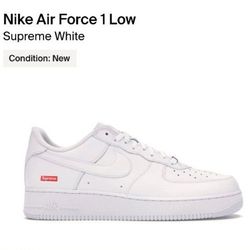 Nike  Supreme Air Force 1 Low  White Size 8.5
