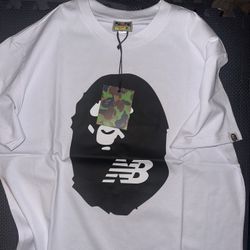 Bape NewBalance White T Shirt