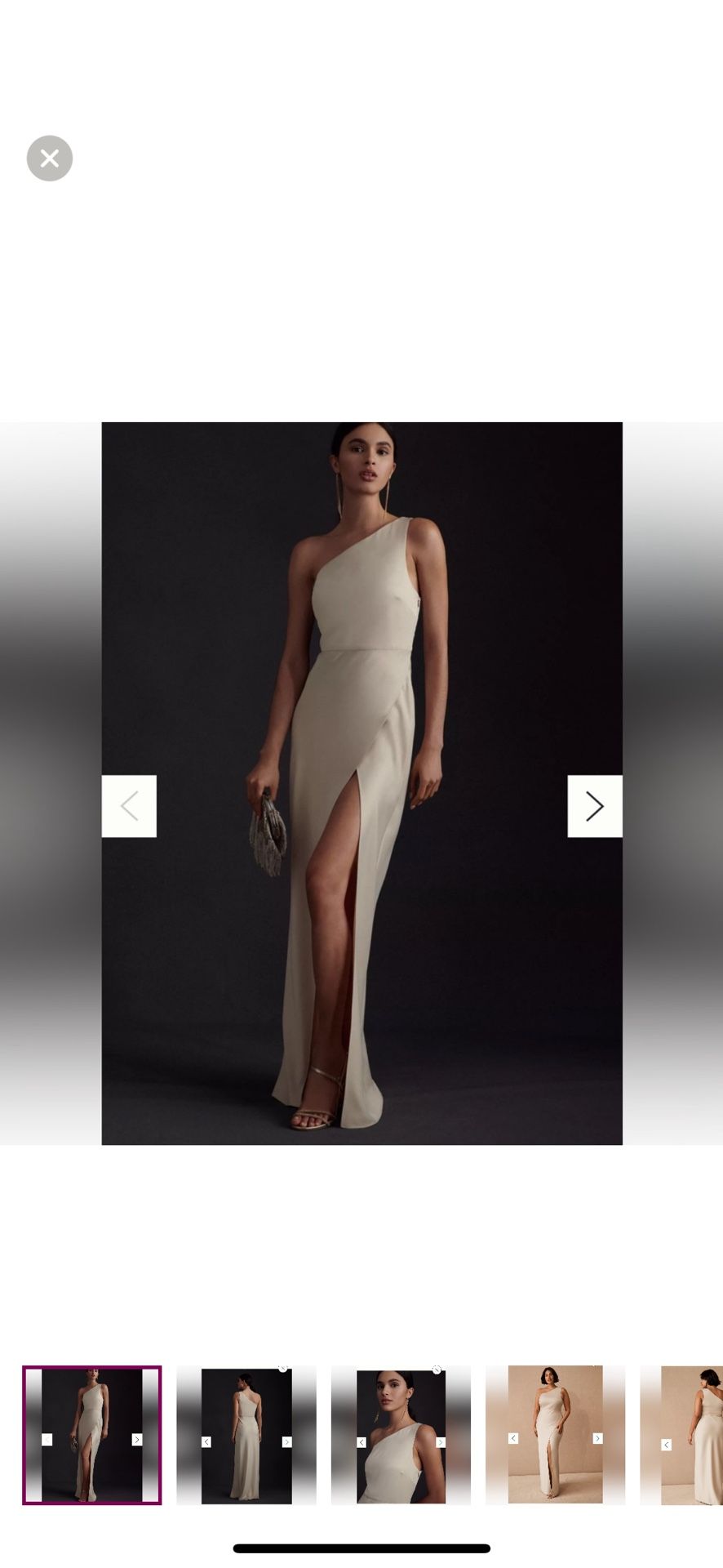Bhldn Satin Sleeveless Gown (like New)