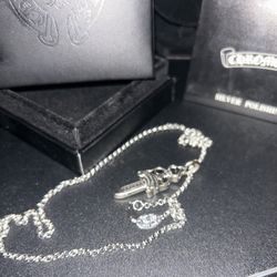 Chrome Hearts 925 Sterling Dagger Pendant & Chain 