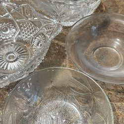 Vintage Clear Glass Bowls