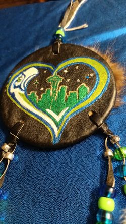 Hand Painted Seahawks Medallion