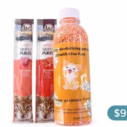 Cat Treats & Litter Deodorizer Bundle (3 Items) – $9.99