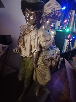 Vintage Boy and Girl Statue