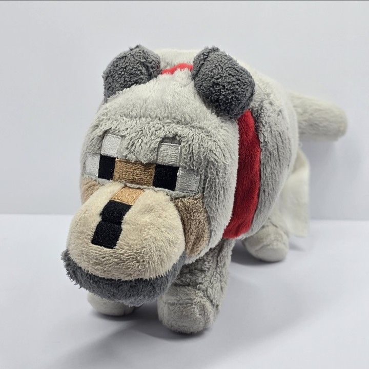 Minecraft Grey Wolf Plush 15" Stuffed Animal Mojang Jynx Microsoft Dog Puppy