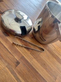 Threshold Stainless Steel Ice Bucket with Tongs