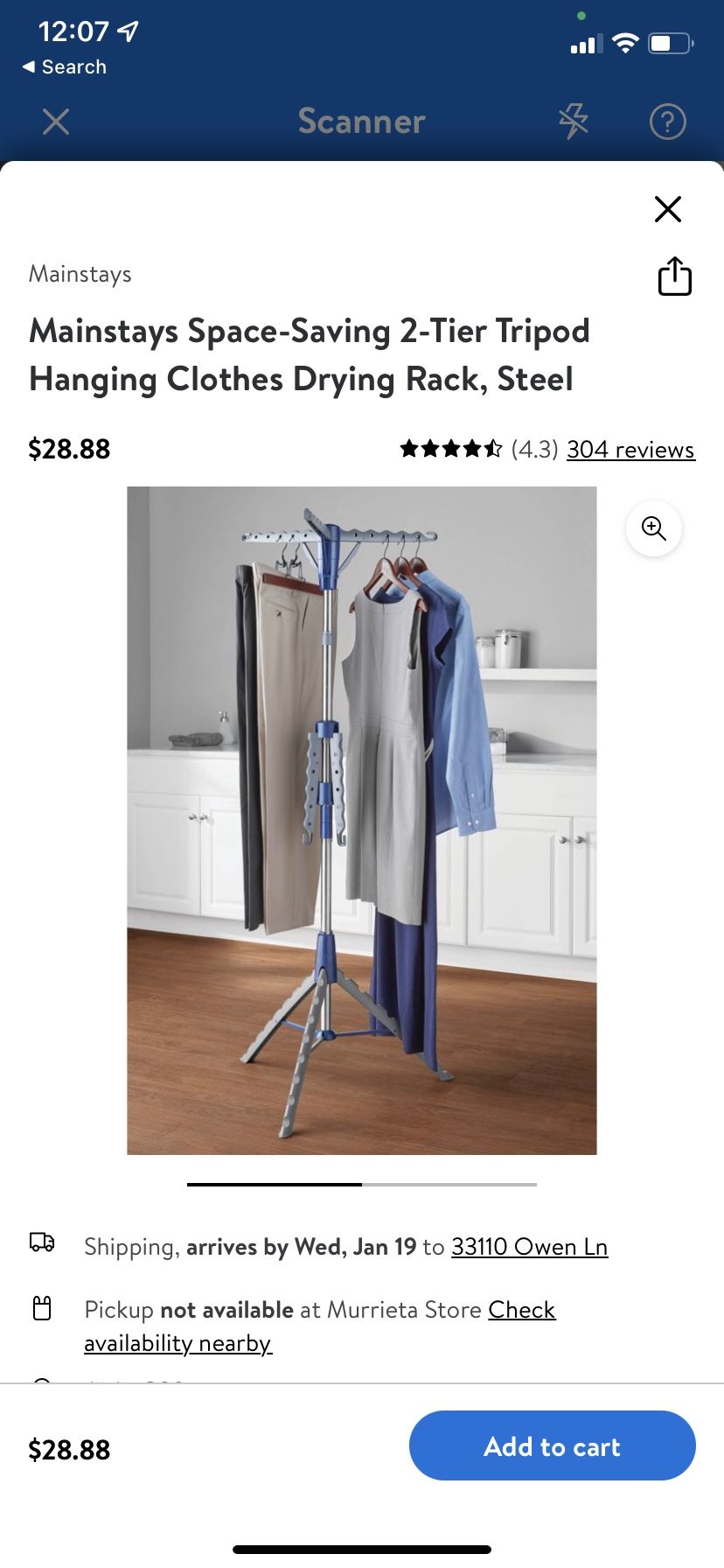 Mainstays Space Saving Steel Folding Drying Rack - Gray