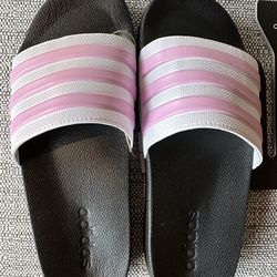 Adidas Slide Sandals Youth Size 6 Or Women Size 7.5