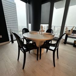 CB2 Dining Table + 4 Chairs Set – $500 (SET)
