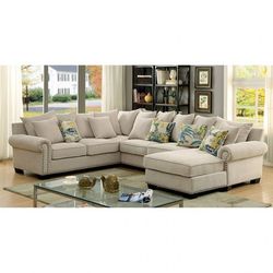 Brand New Super Plush Beige Sectional Sofa (Pillows Included)