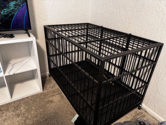 2 Large Heavy Duty Dog Crate with Wheels
