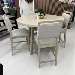 Counter Height Beige Table Set 