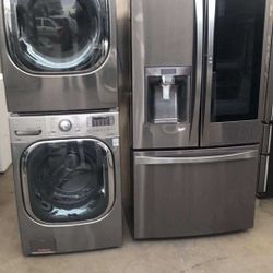 Washer And Dryer And Refrigerator LG
