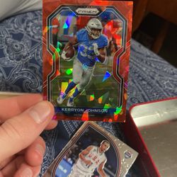 Kerryon Johnson 2020 Red Cracked Ice Prizm NFL Refractor Card #200 Detroit Lions