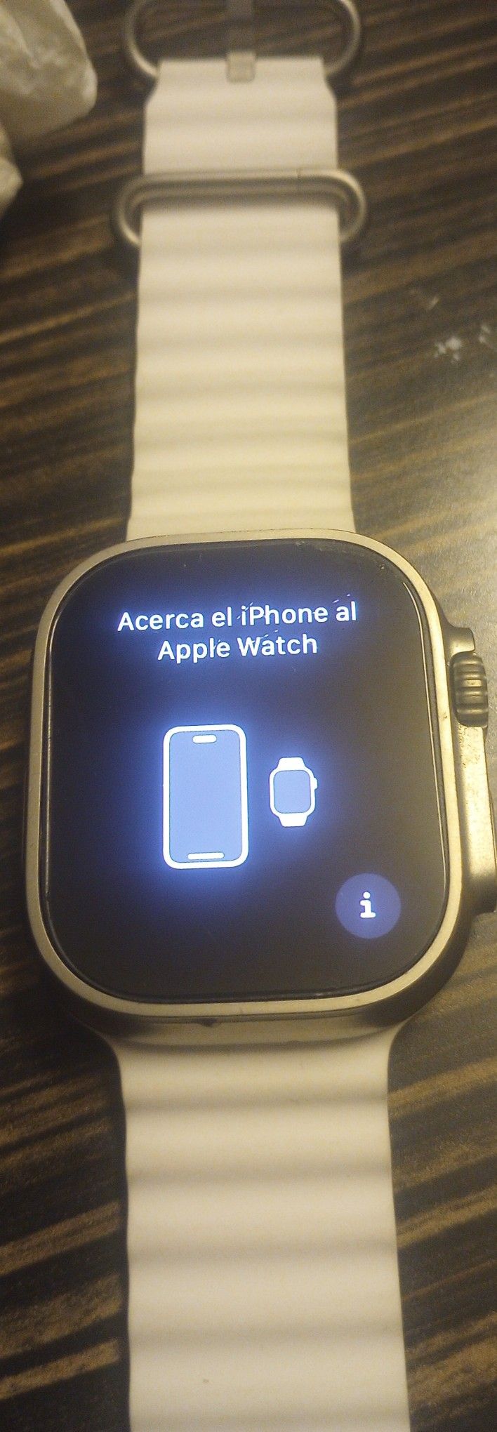 Unlocked Apple Watch Ultra 2. 49MM Titanium Titanium White Ocean Band