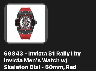 Invicta S1 Rally Men’s Watch! Brand New Never Worn