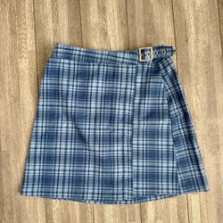 Brandy Melville Plaid Blue Skirt