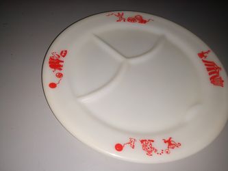 Vintage Pyrex child's divided circus plate