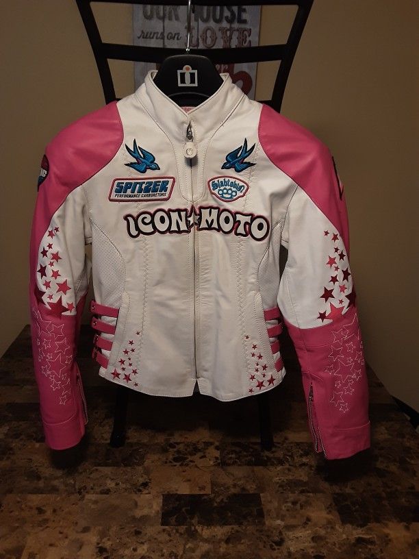 ICON MOTO Womens Leather Bombshell Go-Go Motorcycle Jacket 