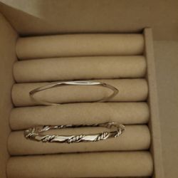 Vintage Monet Silver Tone Bangle Bracelets