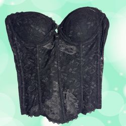 Carnival 32C Black Lace Y2K Coquette Corset Top