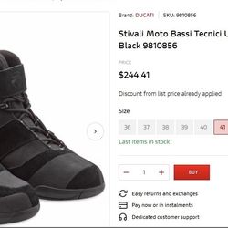 Ducati Stivali Motorcycle Bassi Tecnici Boots Ducati  C4 GTX  Black  Size 41 / UK 7.5 / US 8.5 Unisex 