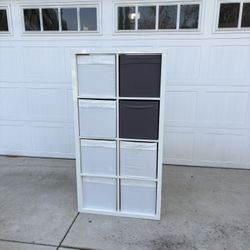 Large White Shelving Unit Very Sturdy With Baskets 