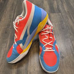 PUMA Mens TRC Blaze Court Pop Art Athletic Basketball Shoes Sneakers Orange 16