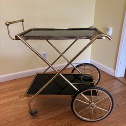Vintage Brass & Glass Bar Cart