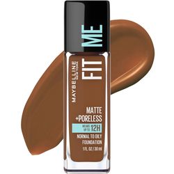 Maybelline Fit Me Matte + Poreless Liquid Oil-Free Foundation Makeup, 1 Count. Available in Deep Bronze, Nutmeg & Natural Buff(Packaging May Vary) 