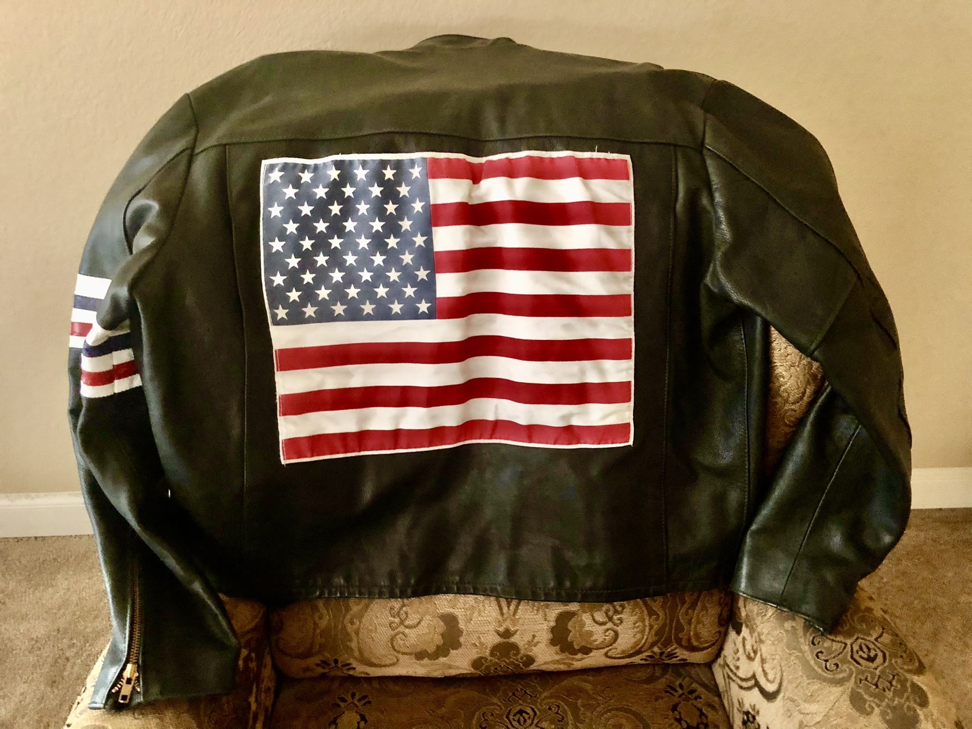 Leather Motorcycle Jacket “Captain America”edition 