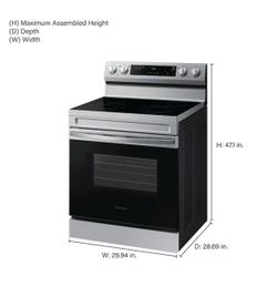 30-in Glass Top 4 burners 6.3-cu ft Freestanding Electric Range ( Stainless Steel )