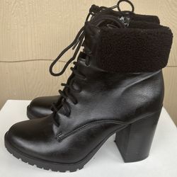 Black Lace-Up Combat Boots