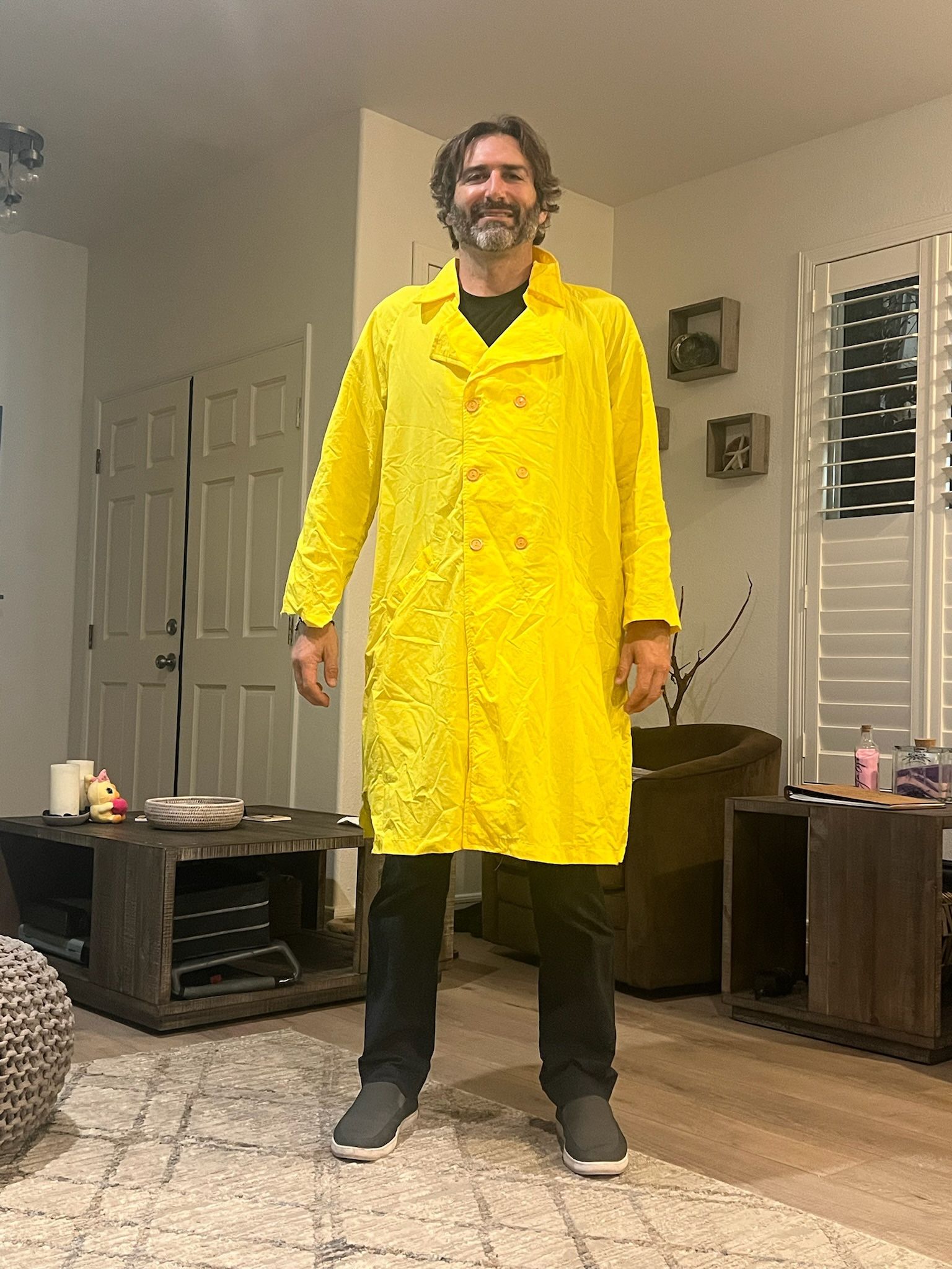 Yellow Raincoat Costume / Fisherman Jacket – Men’s Halloween or Cosplay