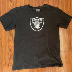 Raiders Boys Black Short Sleeve Fanatics T Shirt Size Large 10-12 NFL