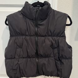 Black Puffer Vest 