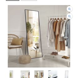 Aluminum Rectangle Mirror, Black 65" x 22" Wall Mirror, Bathroom Mirror for Wall, Hallway