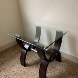 Contemporary Glass Top End Table