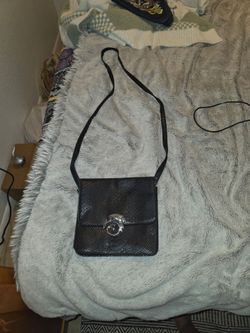 Black Snake Embossed Crossbody Bag