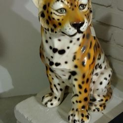 Baby Cheetah Sitting Pensively.  Made In Italy. 