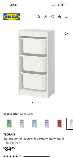TROFAST Storage combination with boxes, white/white, 18 1/8x11 3/4x37