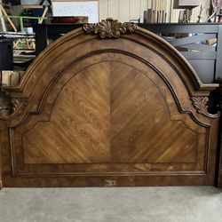 Large Queen Size Solid Wood Headboard And Footboard